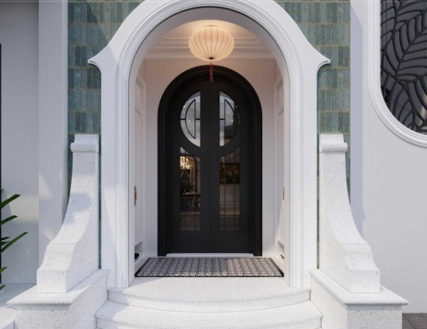 Mẫu thiết kế cửa Indochine với họa tiết tinh tế