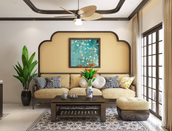 Mẫu thiết kế cửa sổ Indochine lớn, đón ánh nắng vào không gian
