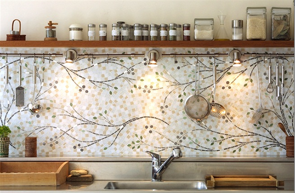 Dùng gạch Mosaic lát bếp