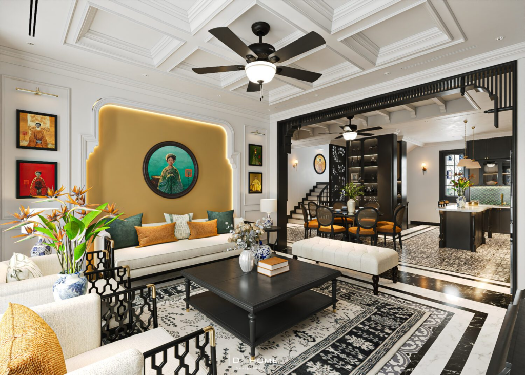 Sử dụng đồ nội thất phong cách Đông Dương