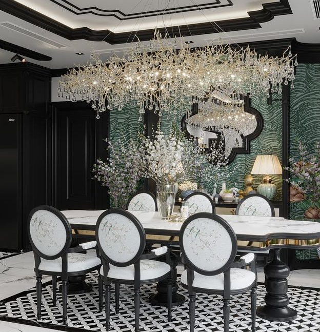 Mẫu bàn ăn Indochine bàn đá