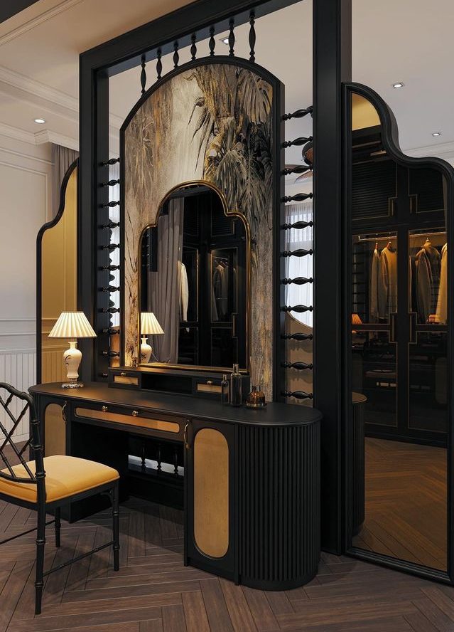 Bàn trang điểm Indochine tạo điểm nhấn cho phòng ngủ