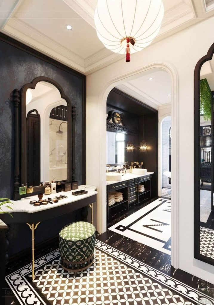 Kích thước tiêu chuẩn của bàn trang điểm Indochine