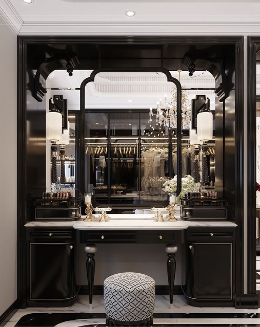 Mẫu bàn trang điểm phong cách Đông Dương Luxury