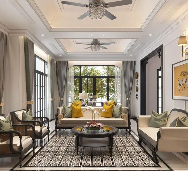 Bộ ghế sofa mây phong cách Đông Dương