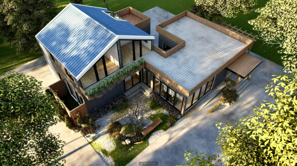 Nhà mái thái có sân vườn giúp gia đình hòa mình với thiên nhiên cây cối