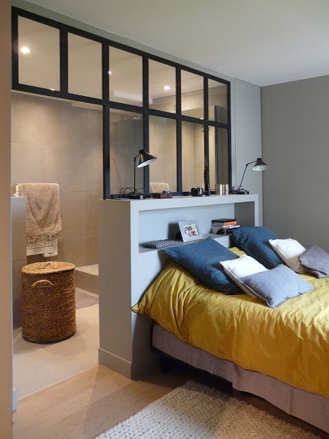 Mẫu phòng ngủ có nhà vệ sinh với diện tích nhỏ