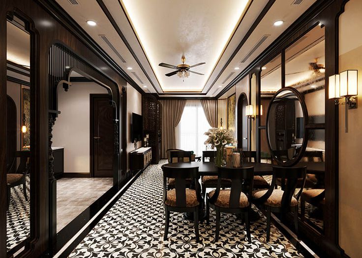 Kích thước quạt trần Indochine phù hợp với kích thước phòng khách