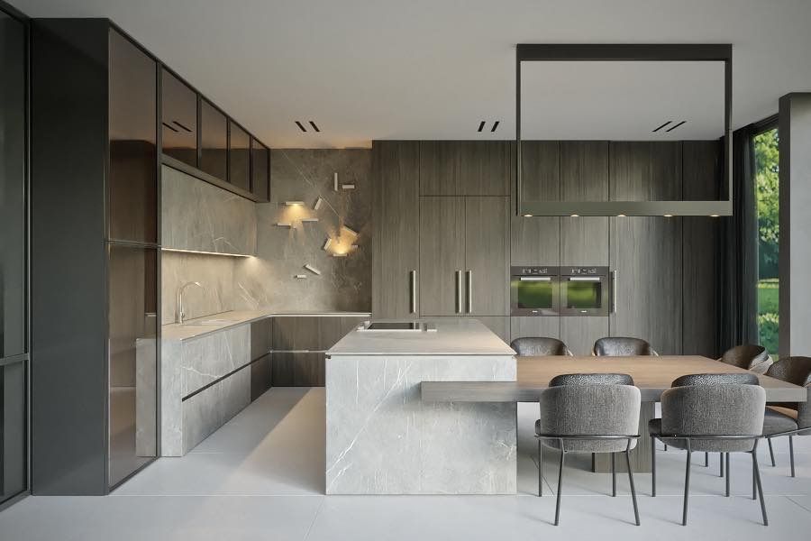 Mẫu quầy bar nhà ống phong cách tối giản