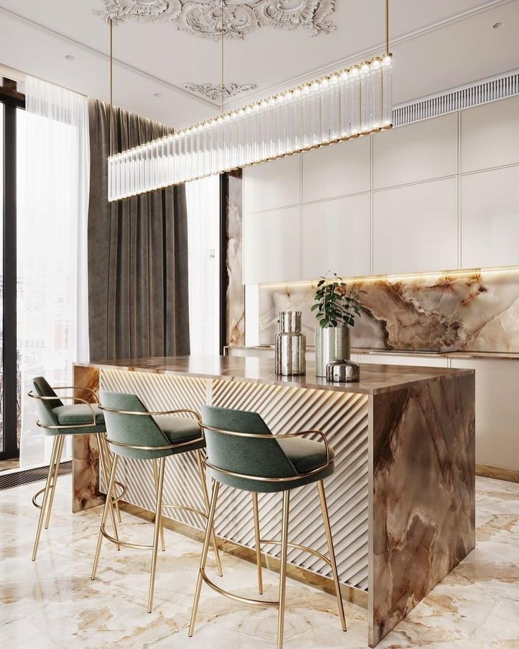 Sử dụng chất liệu cao cấp tôn lên vẻ sang trọng cho quầy bar biệt thự