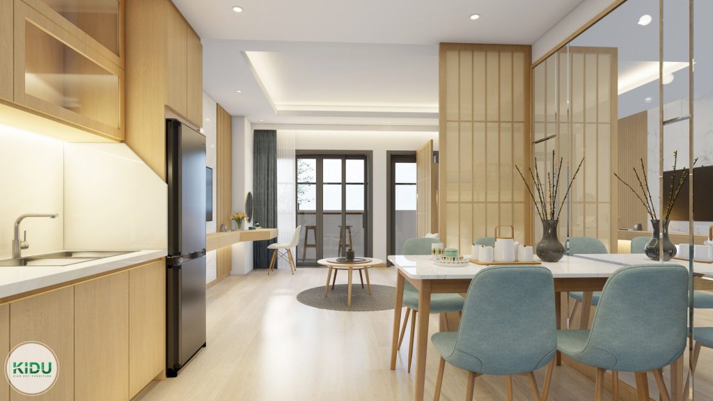 Thiết kế nội thất căn hộ chung cư 45,4m2 - KIDU