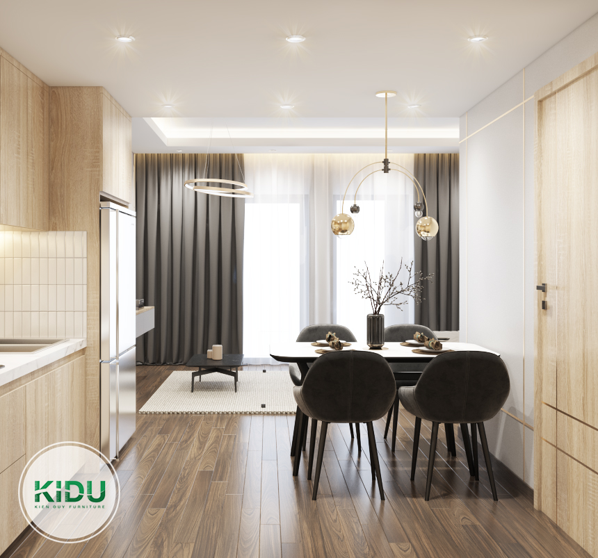 Thiết kế nội thất căn hộ chung cư 45,4m2 - KIDU