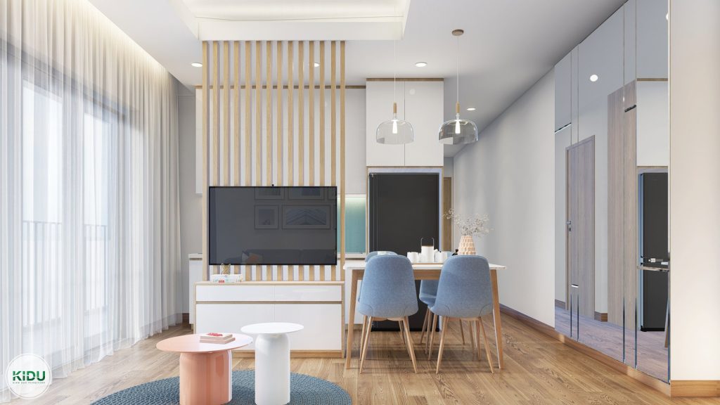 Mẫu thiết kế nội thất căn hộ chung cư 46,8m2 - KIDU