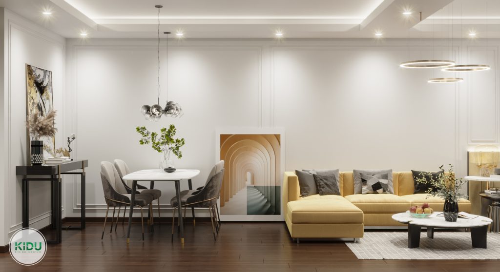 Mẫu thiết kế nội thất căn hộ chung cư mini 46,19m2 - Nội thất KIDU