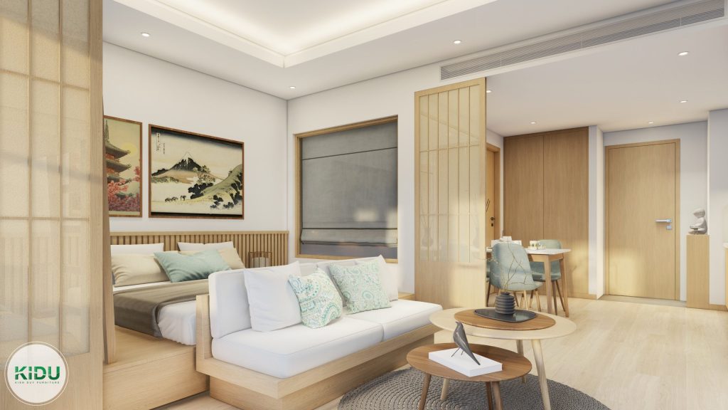 Thiết kế nội thất căn hộ chung cư 45,4m2 - KIDU