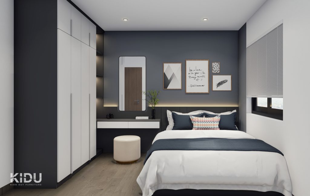 Thiết kế nội thất căn hộ chung cư 52.7m2 - KIDU