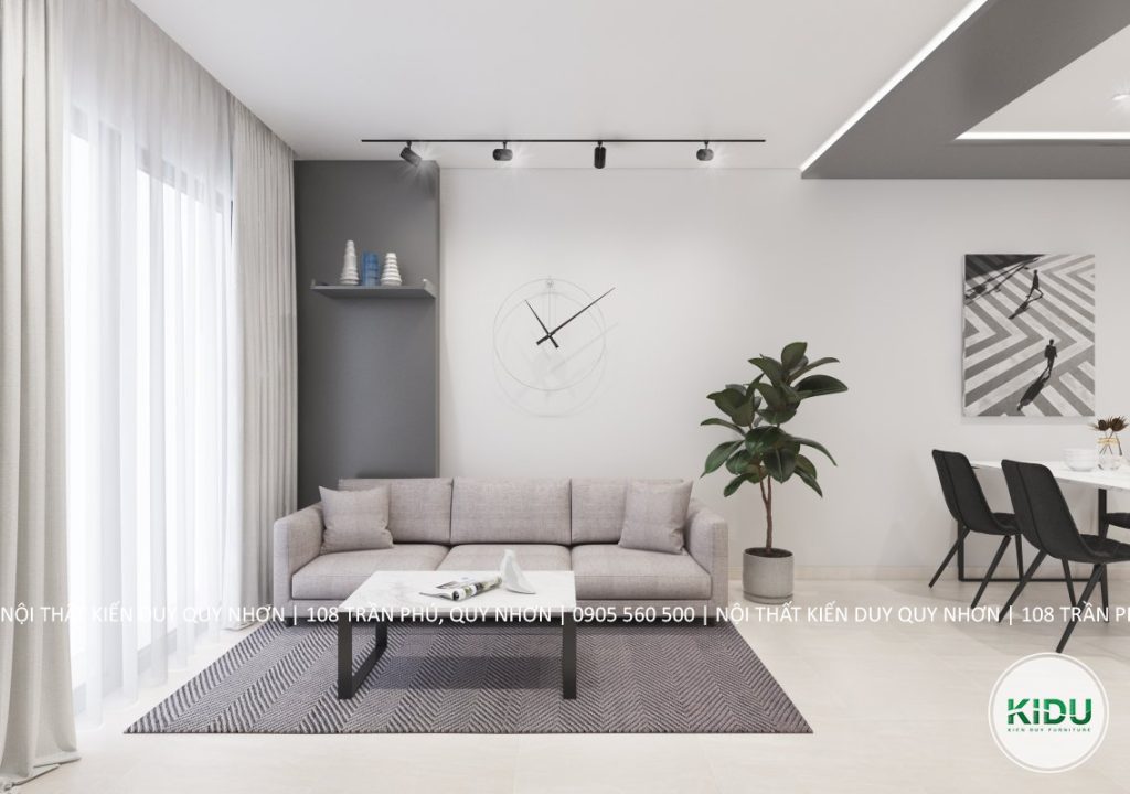 Thiết kế nội thất căn hộ chung cư 59.8m2 - KIDU