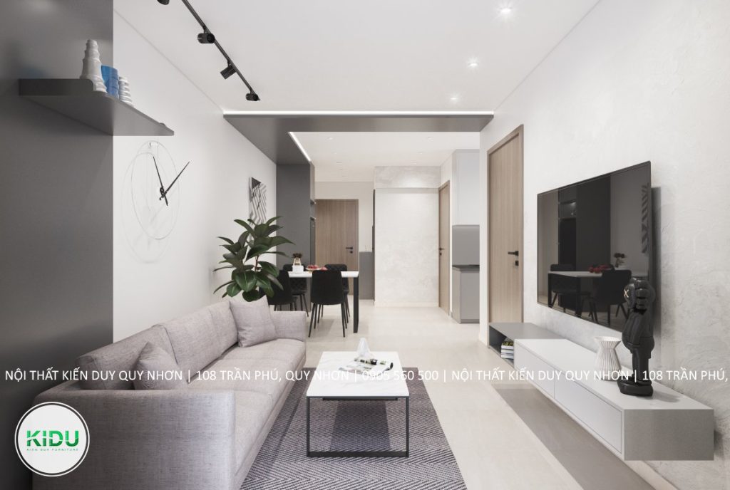 Thiết kế nội thất căn hộ chung cư 59.8m2 - KIDU
