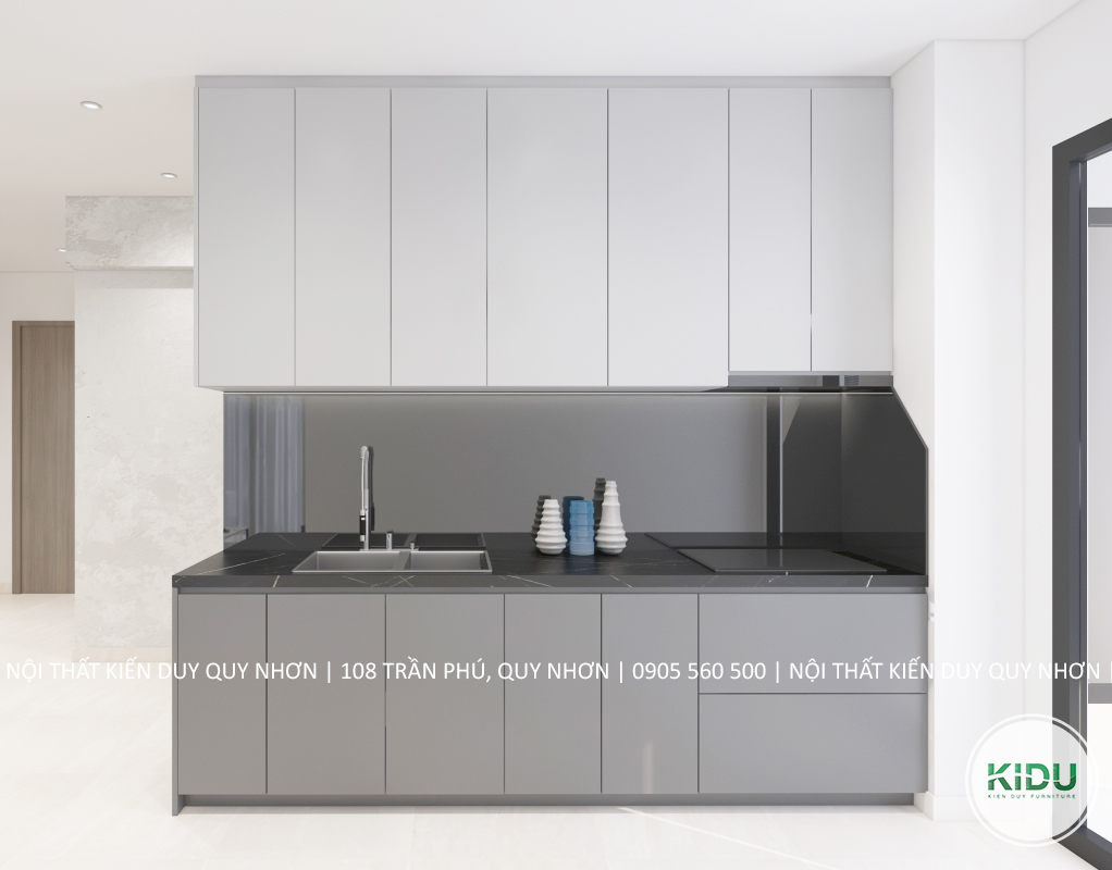 Thiết kế nội thất căn hộ chung cư 59.8m2 - KIDU