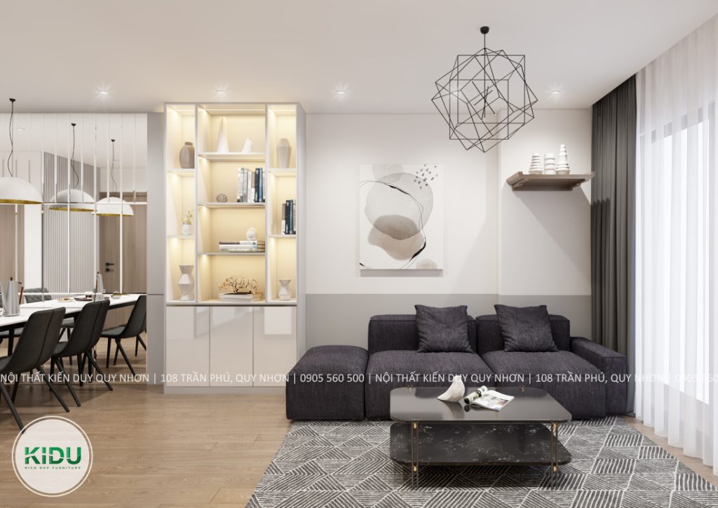 Thiết kế nội thất chung cư 59.8m2 - KIDU
