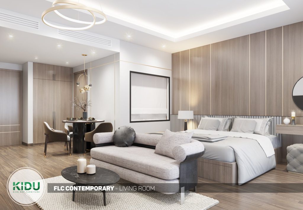 Mẫu thiết kế nội thất căn hộ chung cư 45,4m2 - KIDU