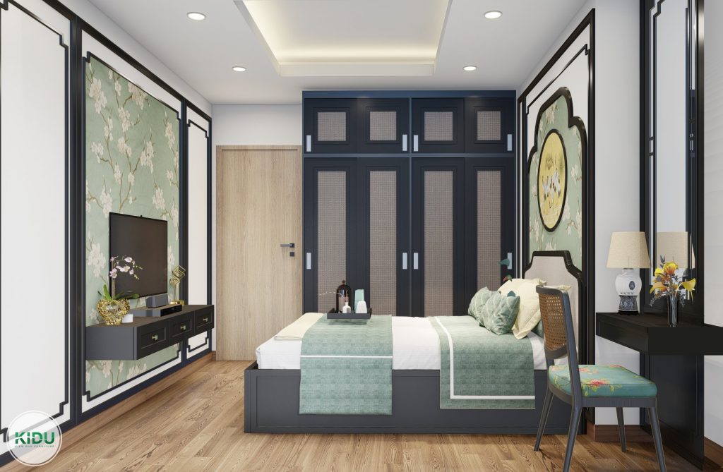 Thiết kế nội thất chung cư phong cách Indochine 71.07m2 - KIDU