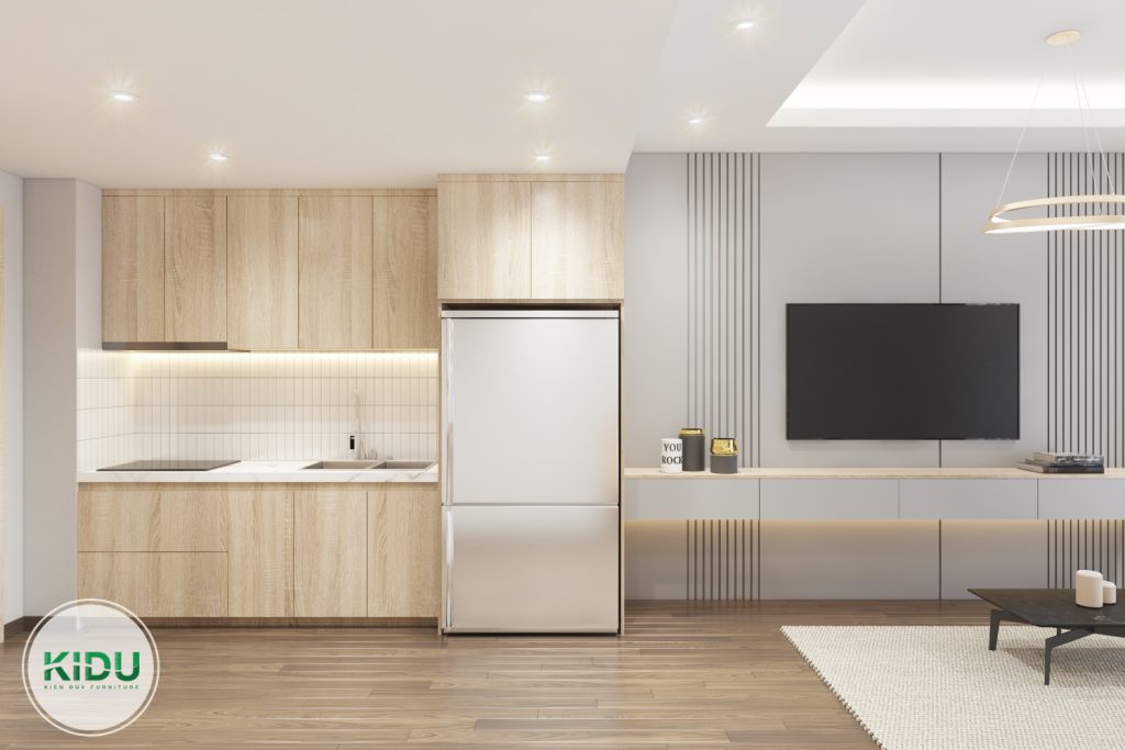 Thiết kế nội thất căn hộ chung cư 45,4m2 - KIDU
