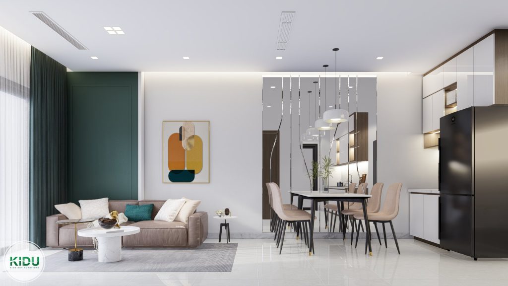 Thiết kế nội thất chung cư 64.5m2 - KIDU