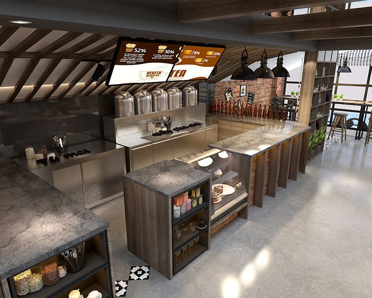 Thiết kế quầy bar cafe chữ U