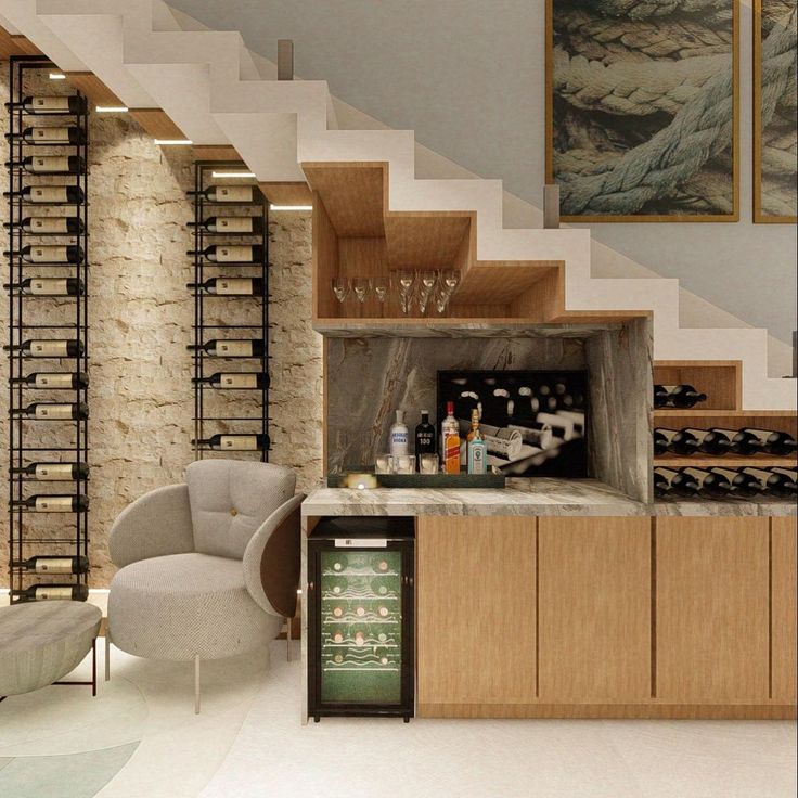 Tủ gầm cầu thang vô cùng hiệu quả trong việc giúp che đi góc chết vốn gây mất thẩm mỹ