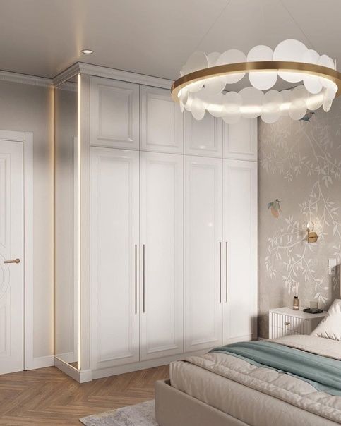 Mẫu tủ quần áo tân cổ điển 4 cánh đơn giản, tinh tế