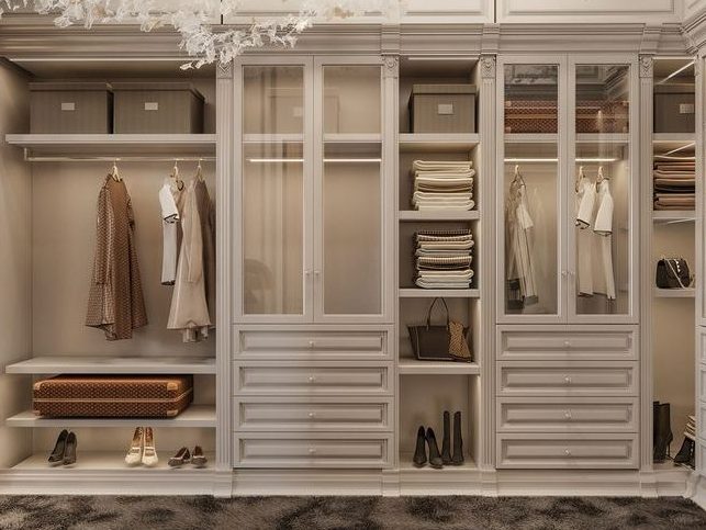 Sự kết hợp hài hòa giữa tủ quần áo âm tường trong căn phòng