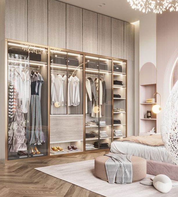 Mẫu tủ quần áo tân cổ điển sang trọng