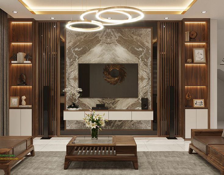Kiểu dáng vách tivi phải phù hợp với tổng thể ngôi nhà