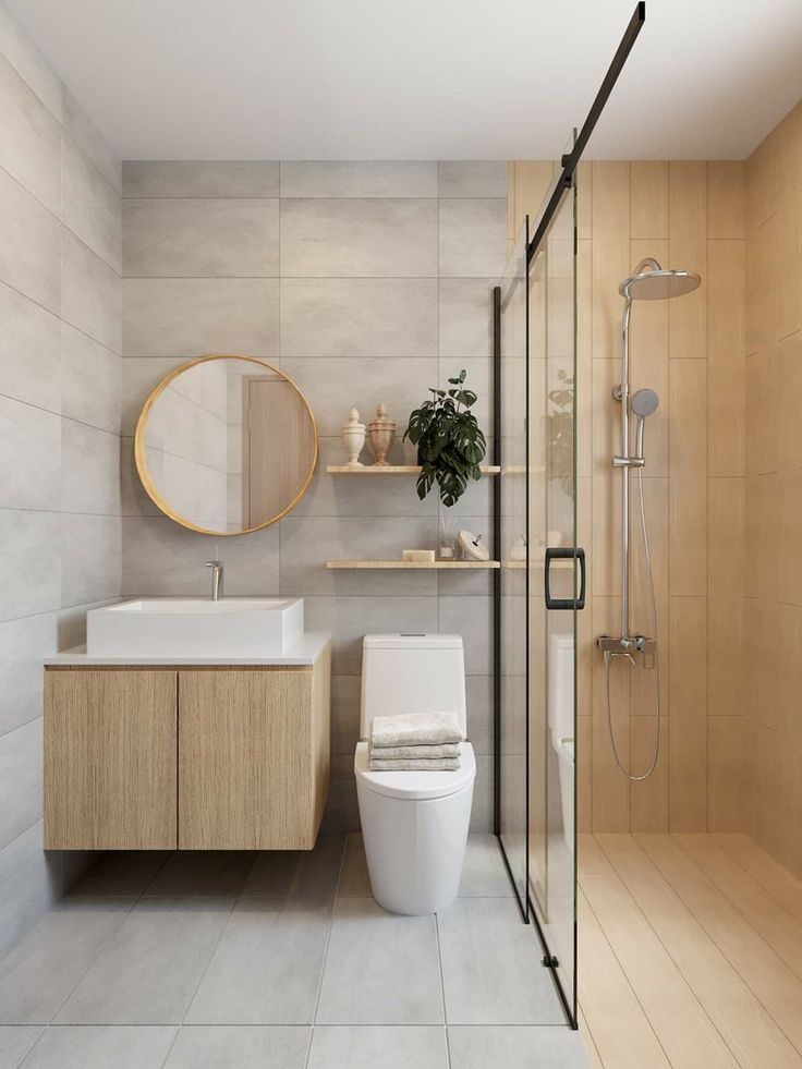 Đơn giản những vẫn đủ công năng, tiện nghi của một phòng tắm hiện đại